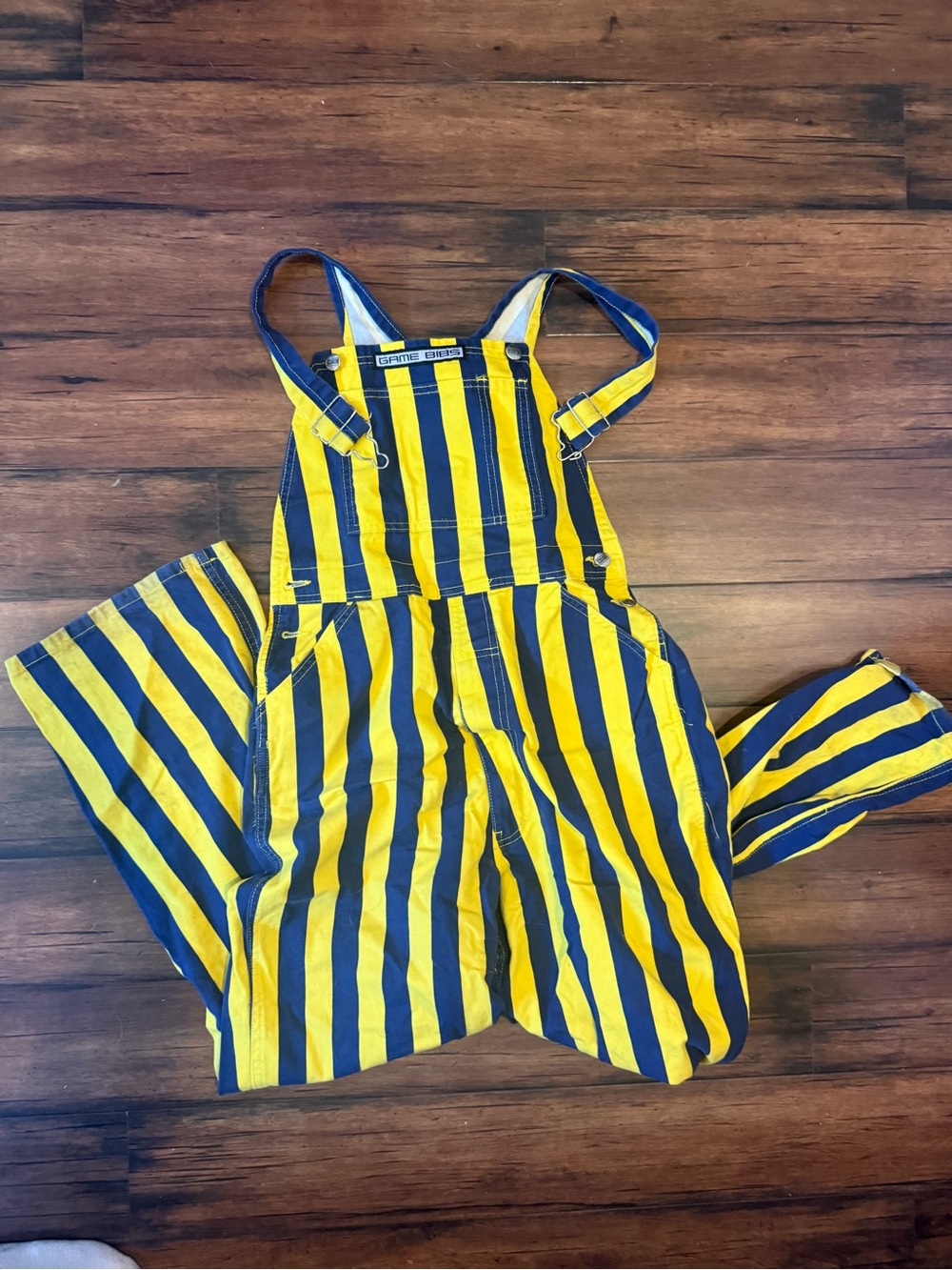 Game Bibs Yellow & Navy Adult Gameday Overalls